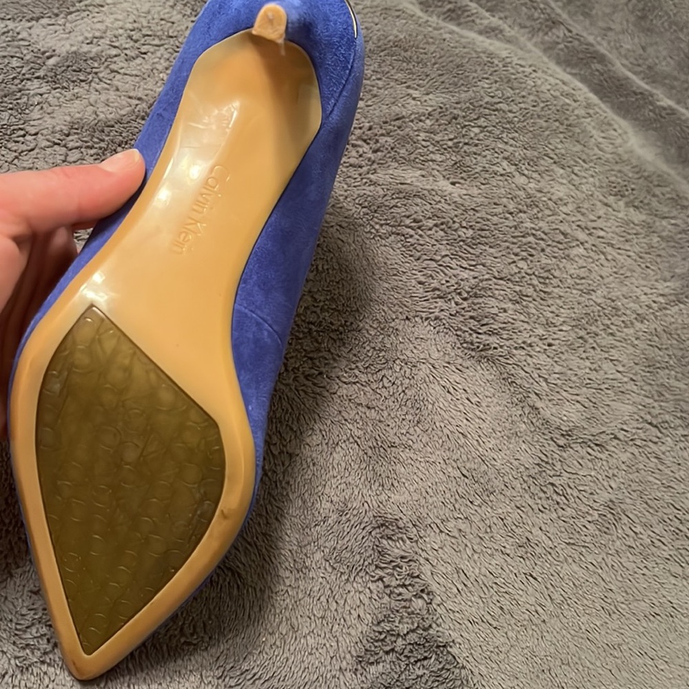 Calvin Klein Blue Suede Heels - Picture 4 of 4